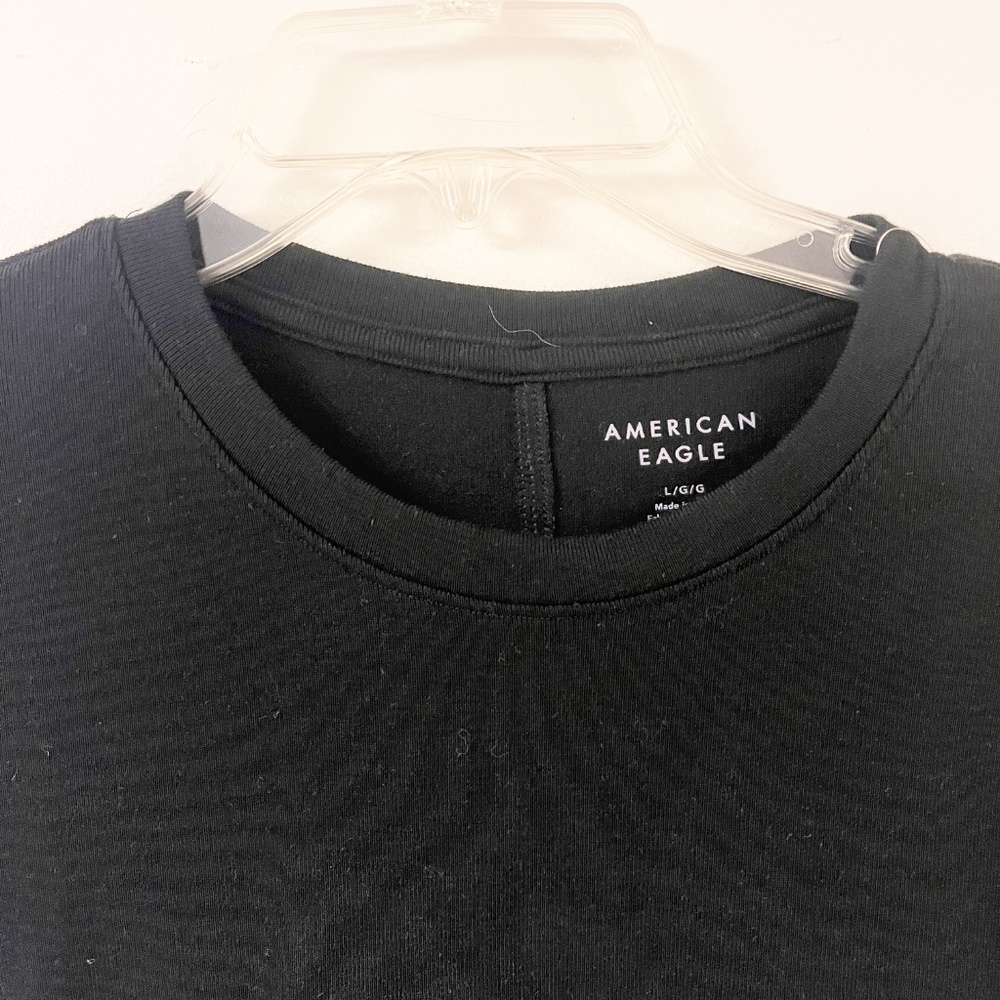 American Eagle Soft Long Sleeve T-Shirt Crewneck Black NWT Size Large - Picture 3 of 8